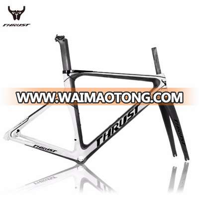 Ultrlight road bike carbon frame Carbon Road Framesets with yellow painting road aero frame 700c Wheels